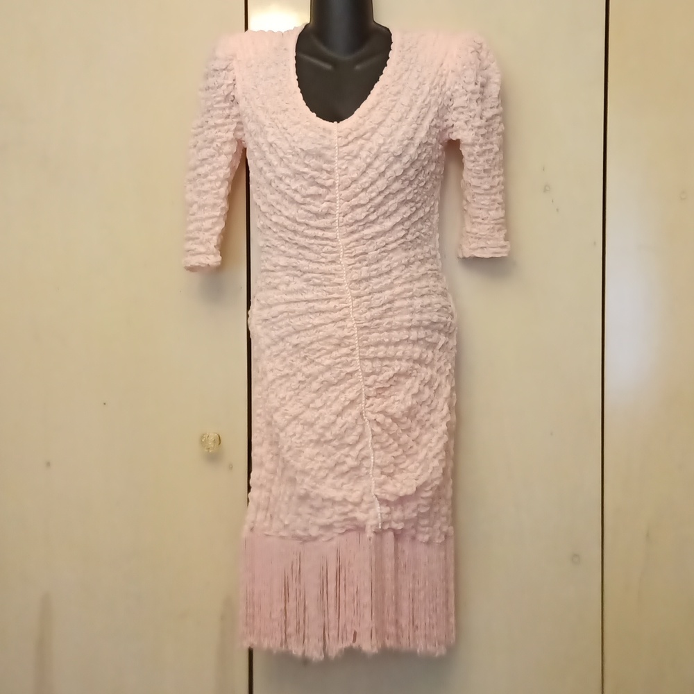 Vintage stretch lace fringe dress